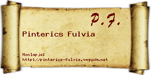 Pinterics Fulvia névjegykártya